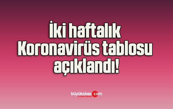 İki haftalık Koronavirüs tablosu açıklandı!