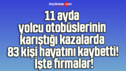 11 ayda yolcu otobüslerinin karıştığı kazalarda 83 kişi hayatını kaybetti! İşte firmalar!