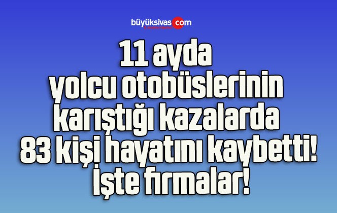 11 ayda yolcu otobüslerinin karıştığı kazalarda 83 kişi hayatını kaybetti! İşte firmalar!