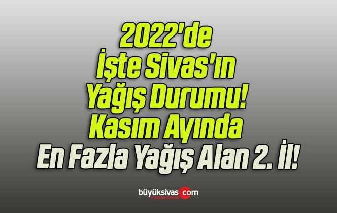 2022’de İşte Sivas’ın Yağış Durumu! Kasım Ayında En Fazla Yağış Alan 2. İl!