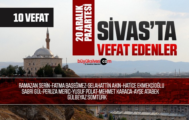 Sivas Aramızdan Ayrılanlar – Sivas’ta Ölenler -20 Aralık 2022