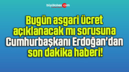 Bugün asgari ücret açıklanacak mı sorusuna Cumhurbaşkanı Erdoğan’dan son dakika haberi!