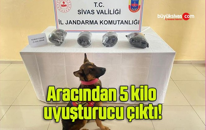 Aracından 5 kilo uyuşturucu çıktı!