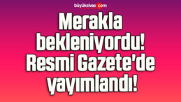 Merakla bekleniyordu! Resmi Gazete’de yayımlandı!