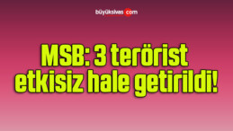 MSB: 3 terörist etkisiz hale getirildi!