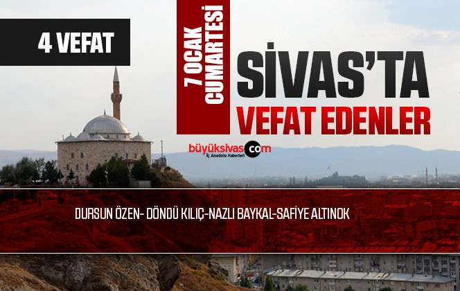 Sivas Aramızdan Ayrılanlar – Sivas’ta Ölenler -7 Ocak 2023