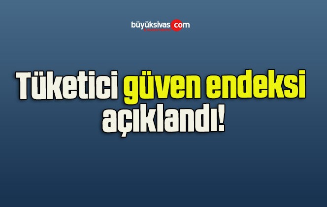 Tüketici güven endeksi açıklandı!