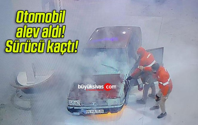 Otomobil alev aldı! Sürücü kaçtı!