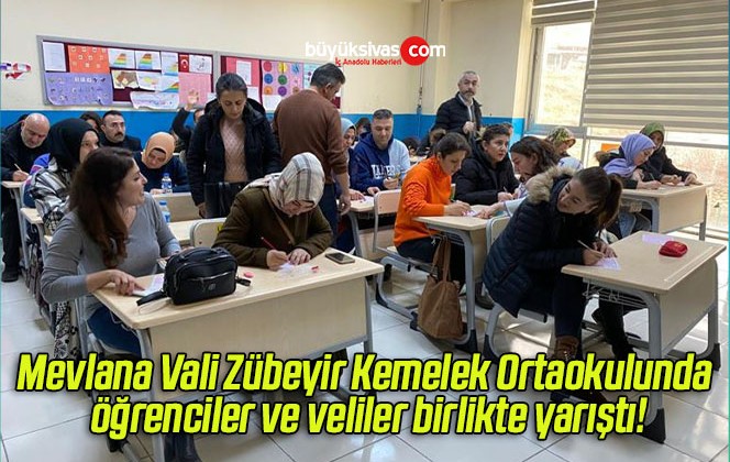 Mevlana Vali Zübeyir Kemelek Ortaokulunda öğrenciler ve veliler birlikte yarıştı!