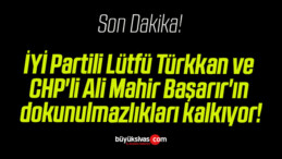 İYİ Partili Lütfü Türkkan ve CHP’li Ali Mahir Başarır’ın dokunulmazlıkları kalkıyor!