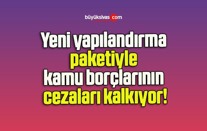 Yeni yapılandırma paketiyle kamu borçlarının cezaları kalkıyor!