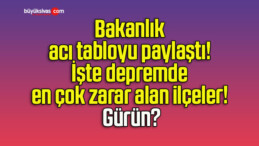 Bakanlık acı tabloyu paylaştı! İşte depremde en çok zarar alan ilçeler! Gürün?