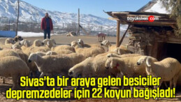 Sivas’ta bir araya gelen besiciler depremzedeler için 22 koyun bağışladı! 