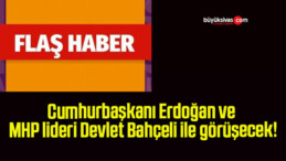 Cumhurbaşkanı Erdoğan ve MHP lideri Devlet Bahçeli ile görüşecek!