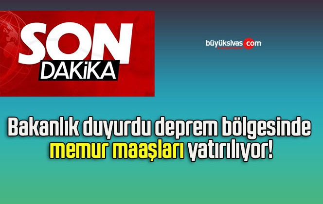 Bakanlık duyurdu deprem bölgesinde memur maaşları yatırılıyor!