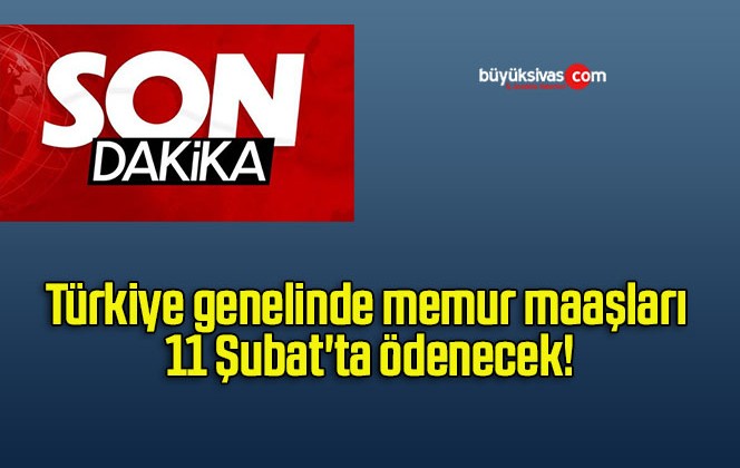 Türkiye genelinde memur maaşları 11 Şubat’ta ödenecek!