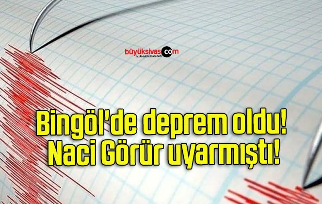 Bingöl’de deprem oldu! Naci Görür uyarmıştı!