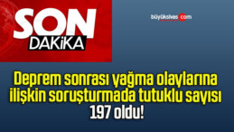 Deprem sonrası yağma olaylarına ilişkin soruşturmada tutuklu sayısı 197 oldu!