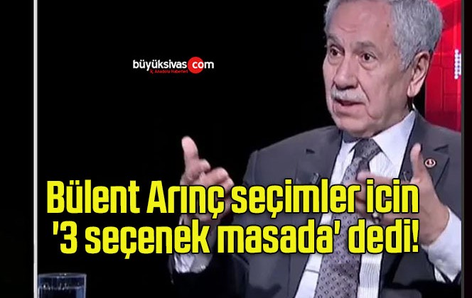 Bülent Arınç seçimler icin ‘3 seçenek masada’ dedi!