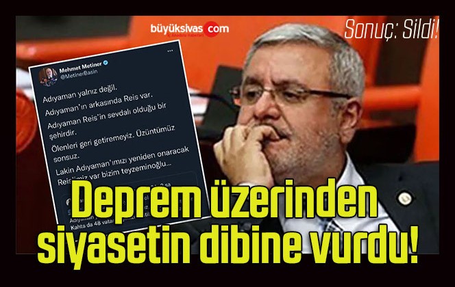Mehmet Metiner deprem üzerinden siyasetin dibine vurdu!