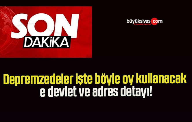 Depremzedeler işte böyle oy kullanacak e devlet ve adres detayı!