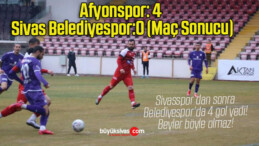 Afyonspor: 4 – Sivas Belediyespor:0 (Maç Sonucu)