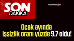 Ocak ayında işsizlik oranı yüzde 9,7 oldu!