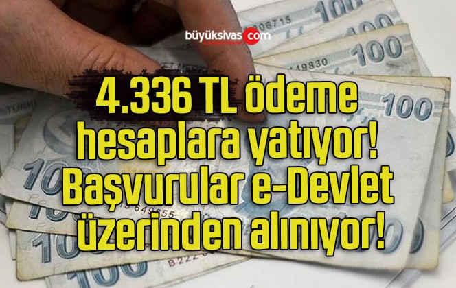 4.336 TL ödeme hesaplara yatıyor! Başvurular e-Devlet üzerinden alınıyor!