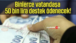 Binlerce vatandaşa 50 bin lira destek ödenecek!