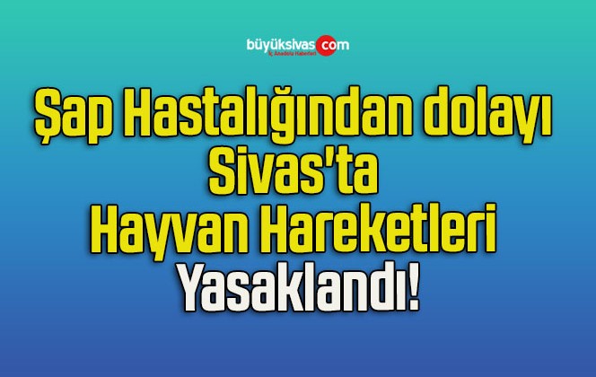 Şap Hastalığından dolayı Sivas’ta Hayvan Hareketleri Yasaklandı!