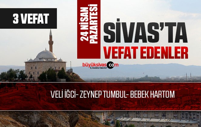 Sivas Aramızdan Ayrılanlar – Sivas’ta Ölenler – 24 Nisan 2023