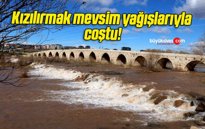 Kızılırmak mevsim yağışlarıyla coştu!