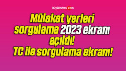 Mülakat yerleri sorgulama 2023 ekranı açıldı! TC ile sorgulama ekranı!