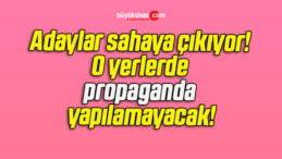 Adaylar sahaya çıkıyor! O yerlerde propaganda yapılamayacak!