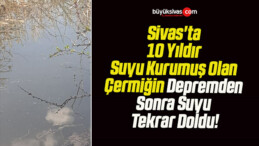 Sivas’ta 10 Yıldır Suyu Kurumuş Olan Çermiğin Depremden Sonra Suyu Tekrar Doldu!