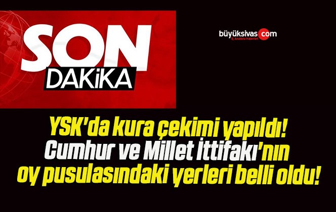 YSK’da kura çekimi yapıldı! Cumhur ve Millet İttifakı’nın oy pusulasındaki yerleri belli oldu!