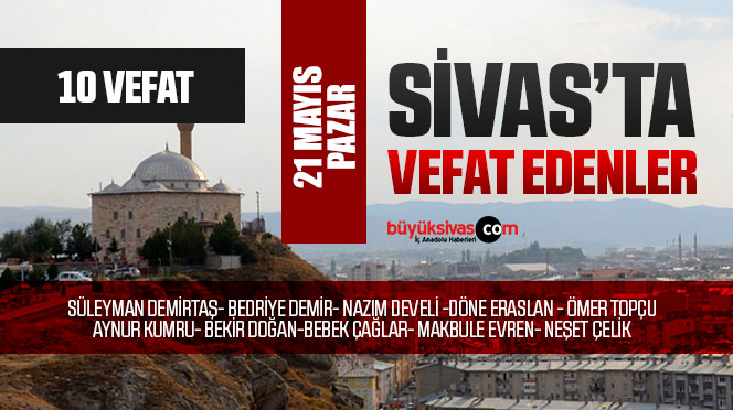 Sivas Aramızdan Ayrılanlar – Sivas’ta Ölenler – 21 Mayıs 2023