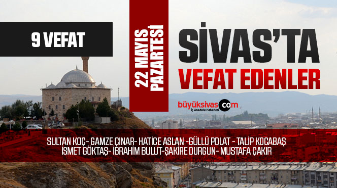 Sivas Aramızdan Ayrılanlar – Sivas’ta Ölenler – 22 Mayıs 2023