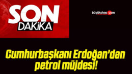 Cumhurbaşkanı Erdoğan’dan petrol müjdesi!