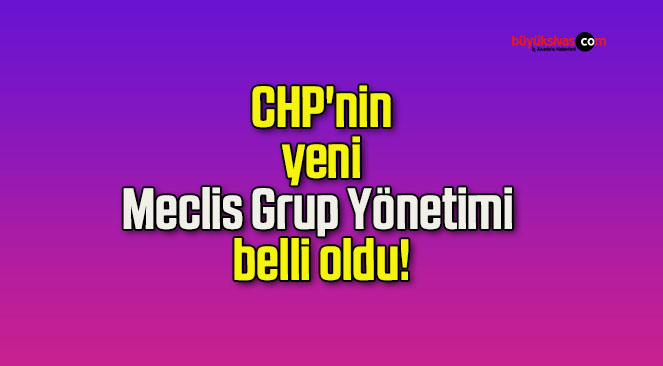 CHP’nin yeni Meclis Grup Yönetimi belli oldu!