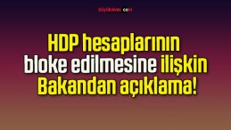 HDP hesaplarının bloke edilmesine ilişkin Bakandan açıklama!