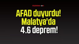 AFAD duyurdu! Malatya’da 4.6 deprem!