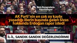 Başkan Erdoğan oyu en çok düşen il olan Sivas hakkında rapor istedi