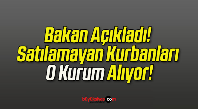 Bakan Açıkladı! Satılamayan Kurbanları O Kurum Alıyor!