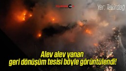 Alev alev yanan geri dönüşüm tesisi böyle görüntülendi!