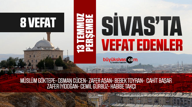 Sivas Aramızdan Ayrılanlar – Sivas’ta Ölenler –13 Temmuz 2023