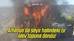 Amasya’da seyir halindeki tır alev topuna döndü!