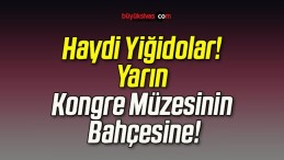 Haydi Yiğidolar! Yarın Kongre Müzesinin Bahçesine!