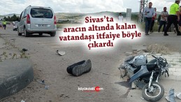 Sivas’ta kaza yapan kişiyi itfaiye ekipleri aracın altından böyle çıkardı