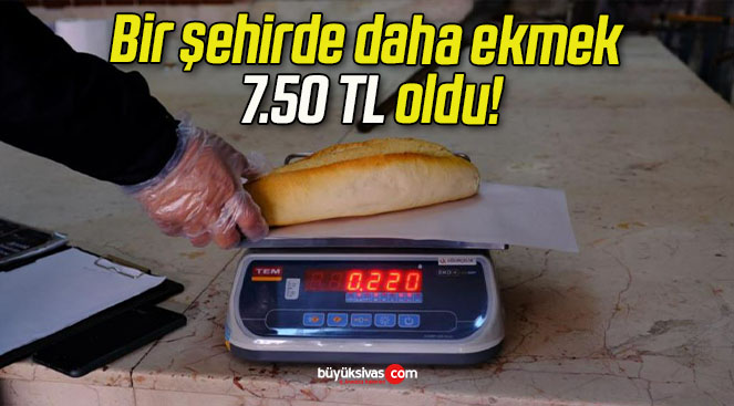 Bir şehirde daha ekmek 7.50 TL oldu!